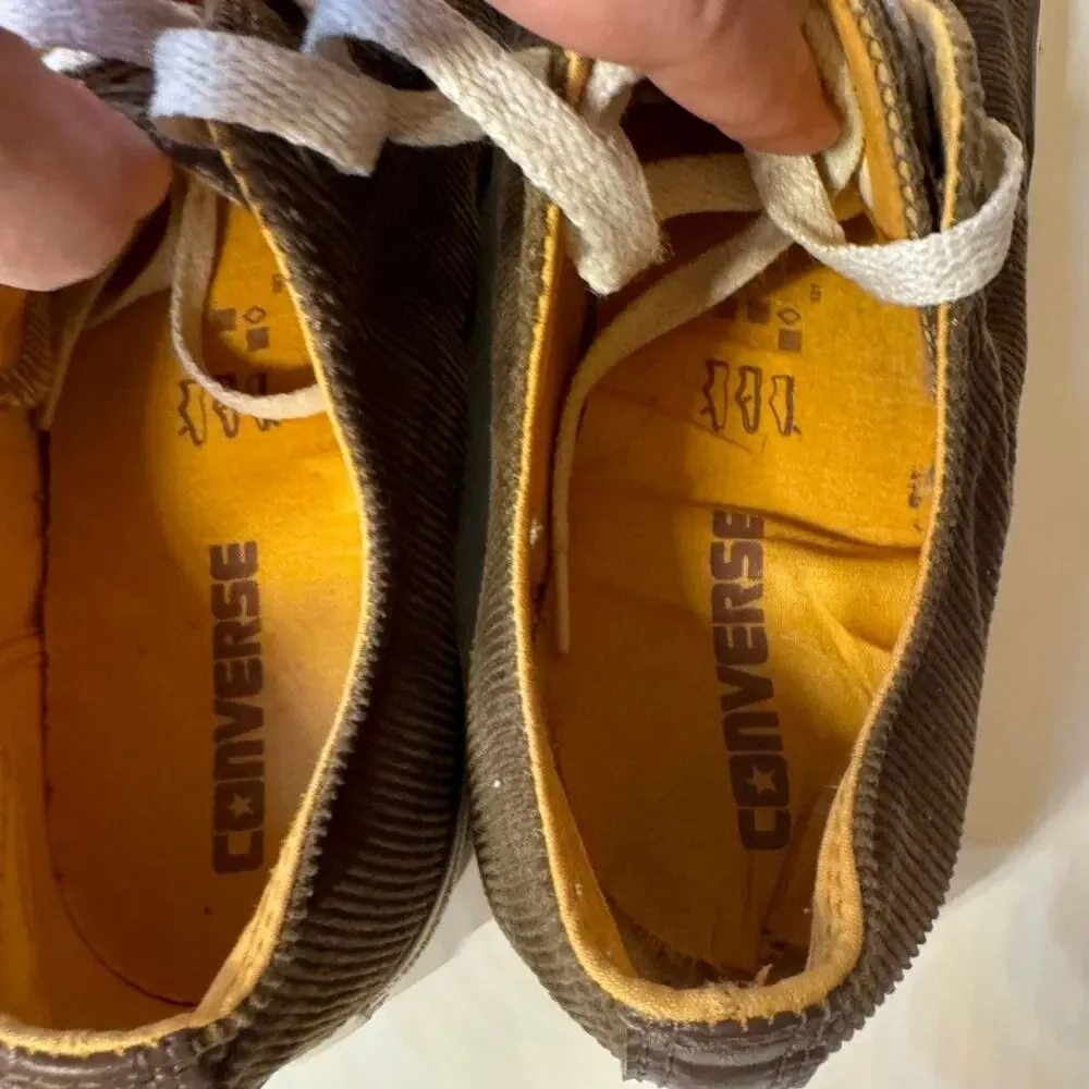 Converse All Star Low Top Brown Corduroy Sneakers Casual Lace Up Shoes - Picture 13 of 15